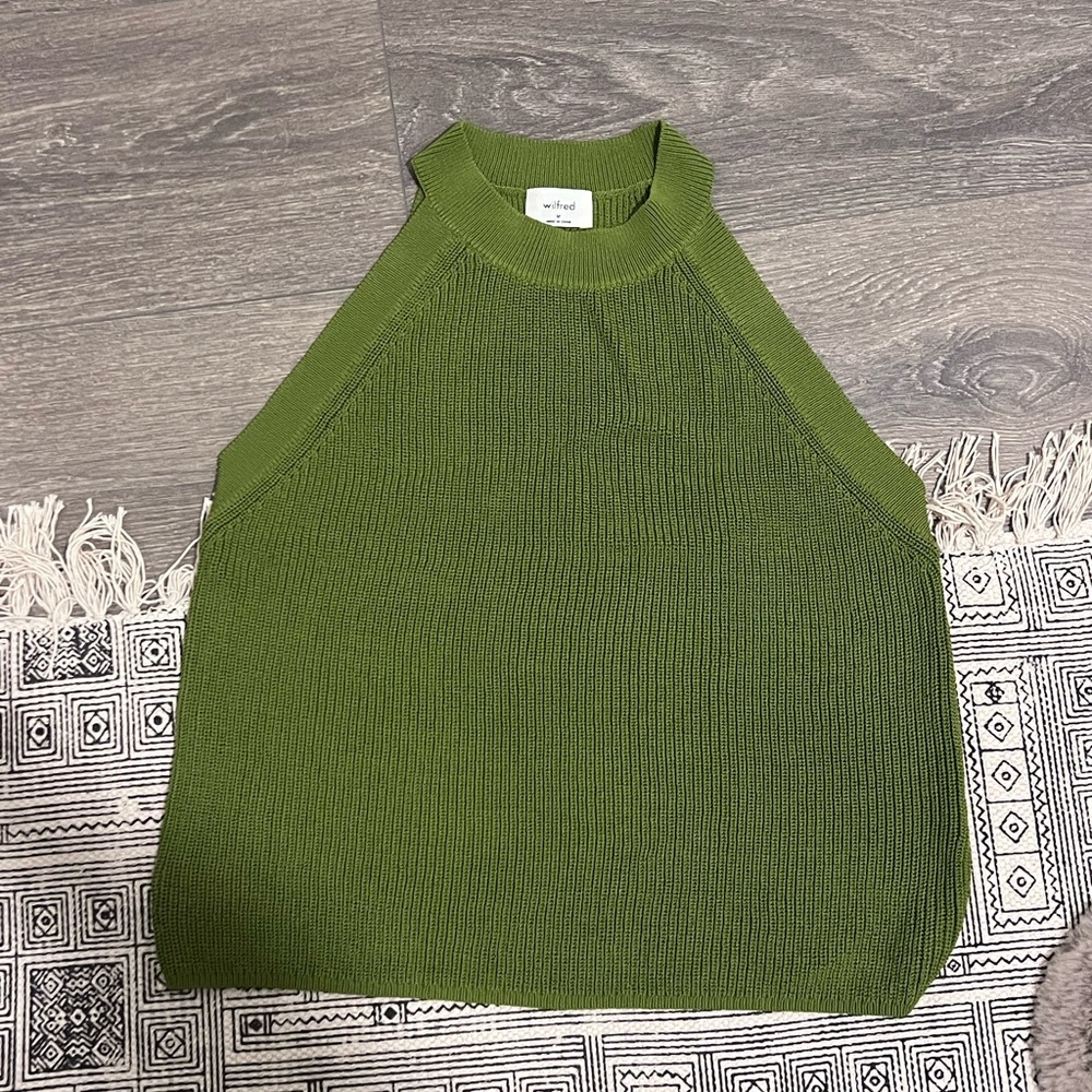 Aritzia Wilfred Green Knit Vest